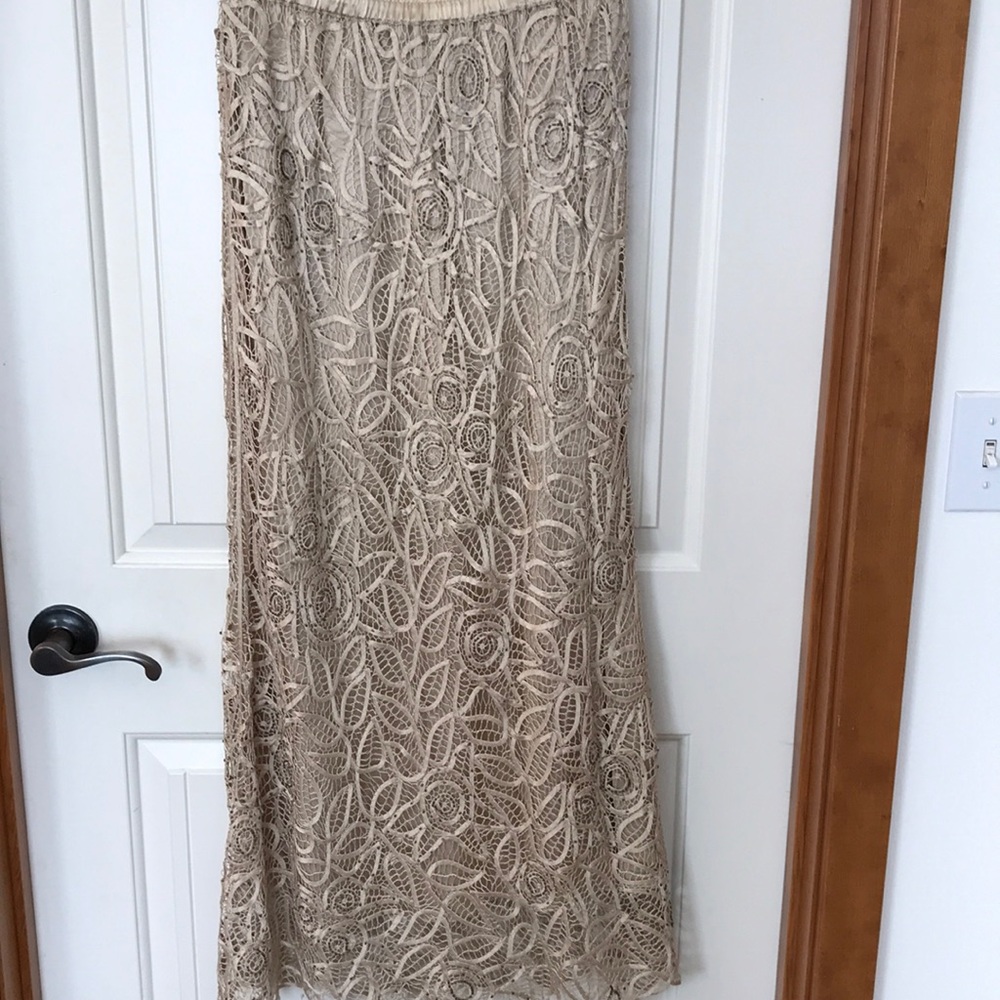 Silk Maxi Skirt with beading size Large